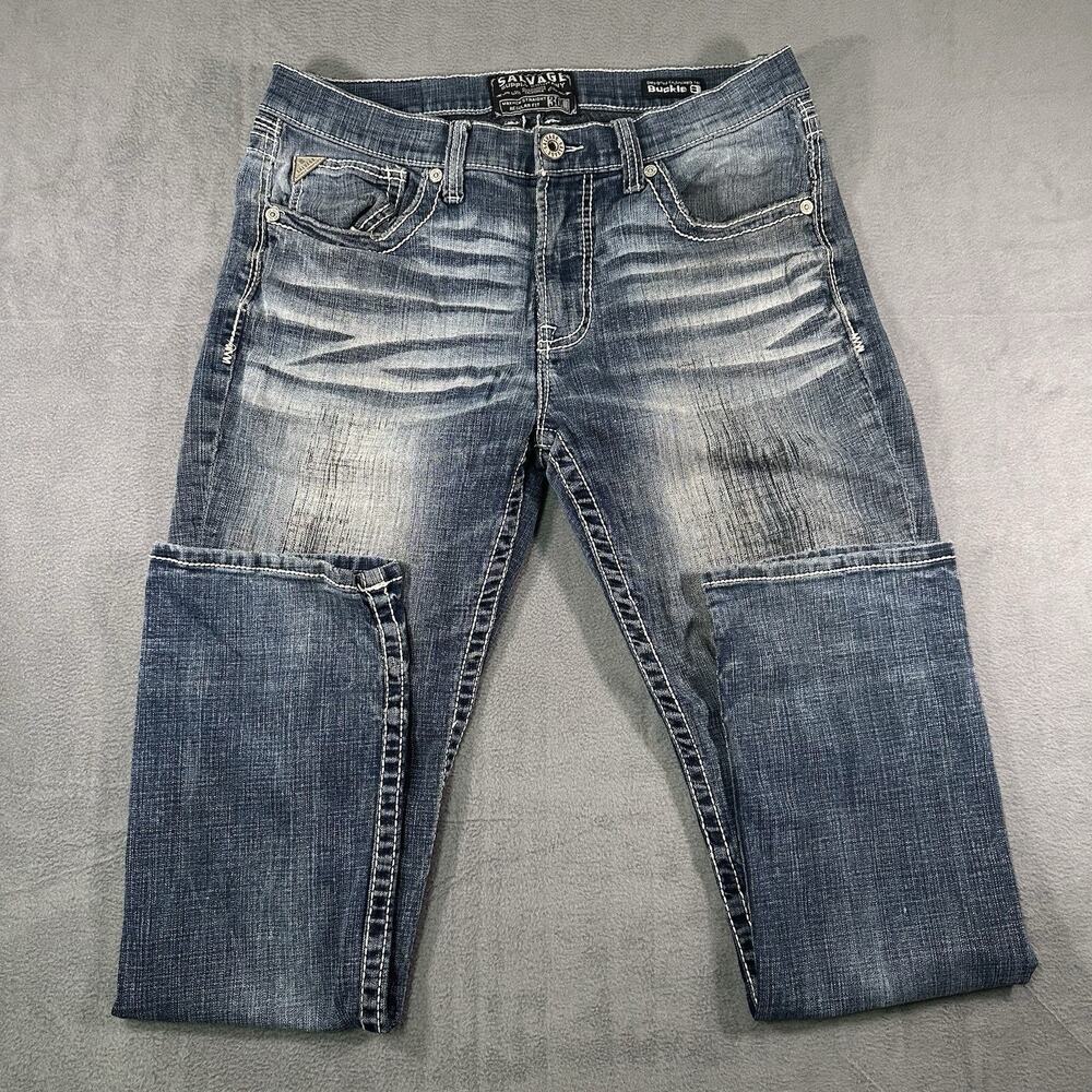Buckle Salvage Jeans Men’s 36 Denim Blue SLVG 23-460 Mayhem Straight Regular Fit